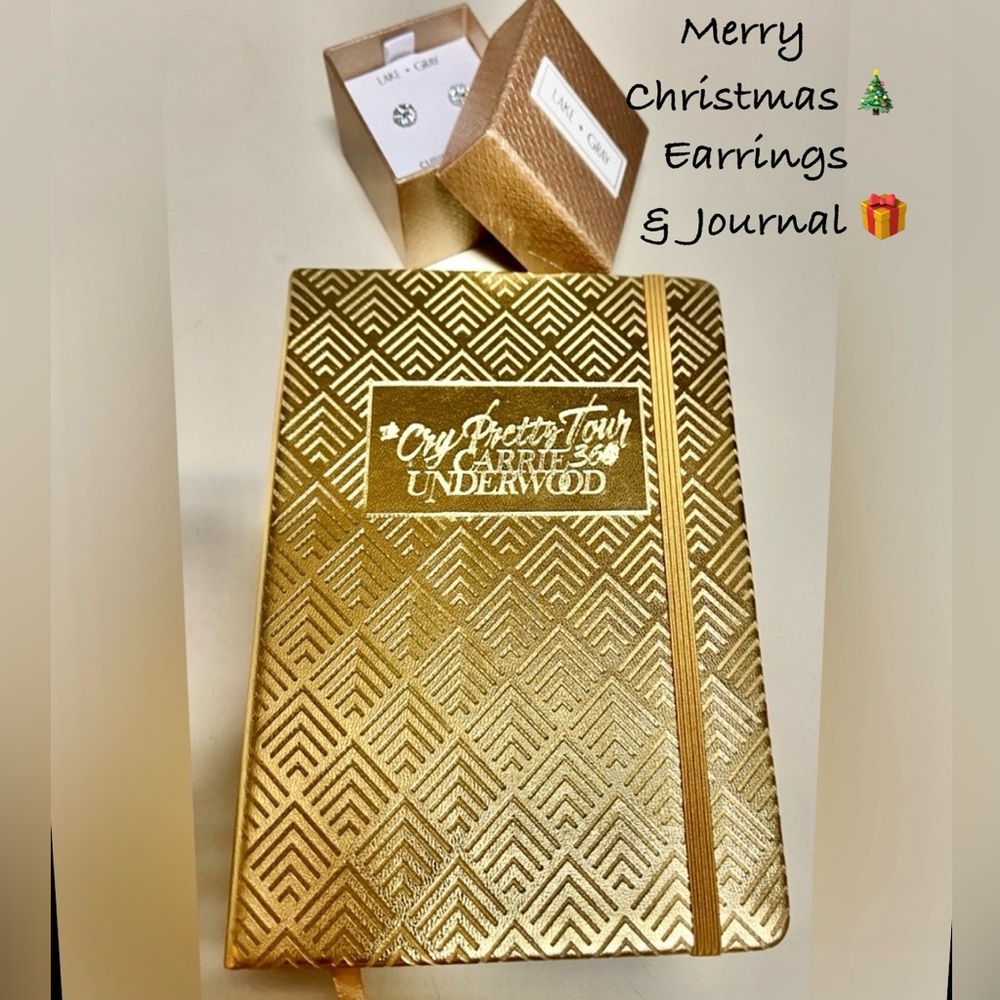 New Carrie Underwood Cry Pretty Tour Journal & Lake&Gray SS ZirconiaEarrings